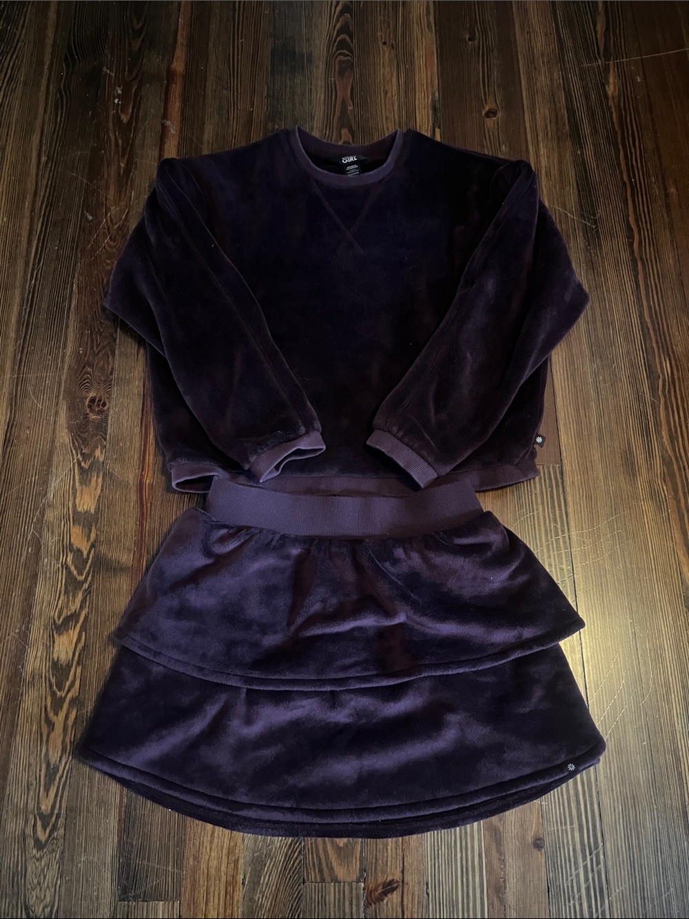 Athleta Plush Two-Piece Dress Set in Deep Purple